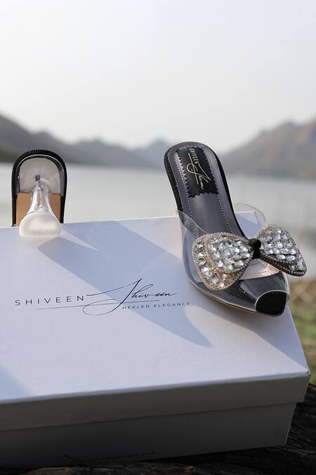 Shop_Shiveen Shiveen_Black Rhinestones Designer Nocturna Heels 