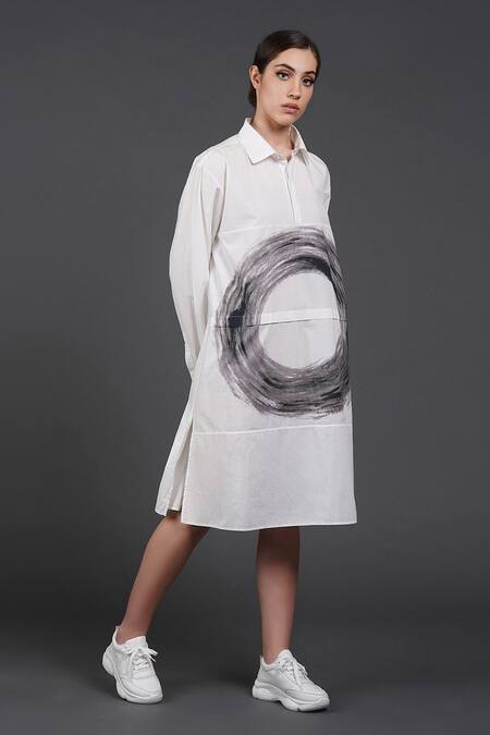 Buy Samant Chauhan White Cotton Collared Artist Circle Shirt Online at Aza Fashions Buy_Samant Chauhan_White Cotton Collared Artist Circle Shirt _Online_at_Aza_Fashions