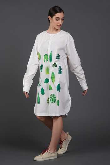 samant chauhan embroidered shirt dress Tie-up Embroidered Shirt Dress – Samant Chauhan main image 0