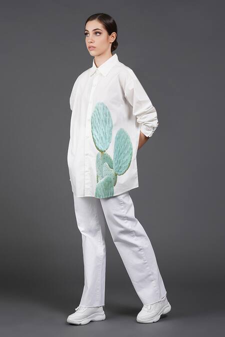 Samant Chauhan_White Cotton Collared Desert Vibes Shirt _Online_at_Aza_Fashions