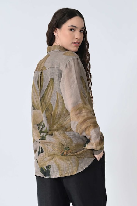 Samant Chauhan Grace Leaf Linen Shirt