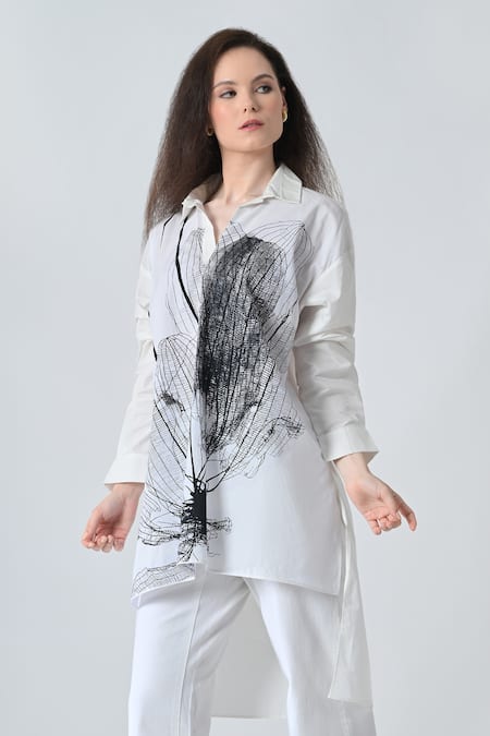 Samant Chauhan Midnight Leaf Cotton Shirt 