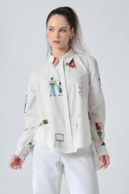 Samant Chauhan Memory Sketch Cotton Shirt 