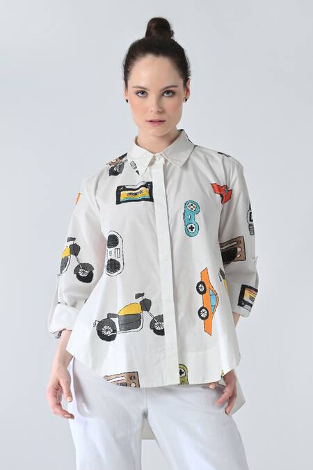 Samant Chauhan Past Scribble Cotton Shirt 