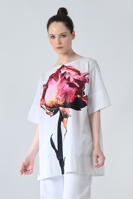 Samant Chauhan Velvet Petals Top 