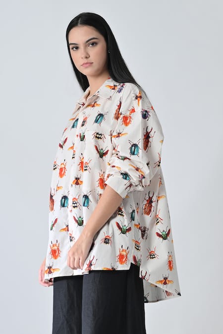 Samant Chauhan Crawl Pattern Cotton Shirt 
