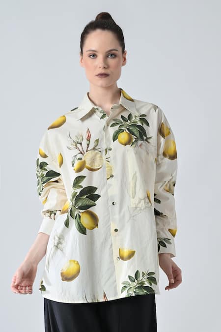 Samant Chauhan Citrus Pop Off White Shirt 