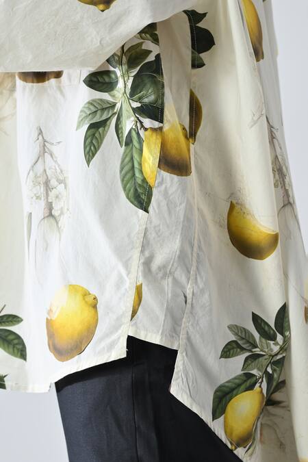 Buy_Samant Chauhan_Off White Cotton Collared Citrus Pop Shirt 