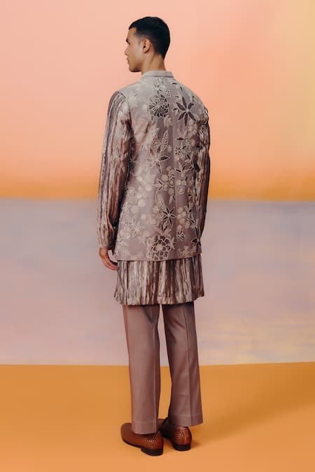 Mishru Rose Brown Emir Jacket Set 