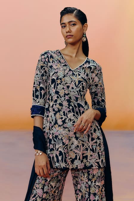 Mishru Caradonna Embroidered Kurta Sharara Set 