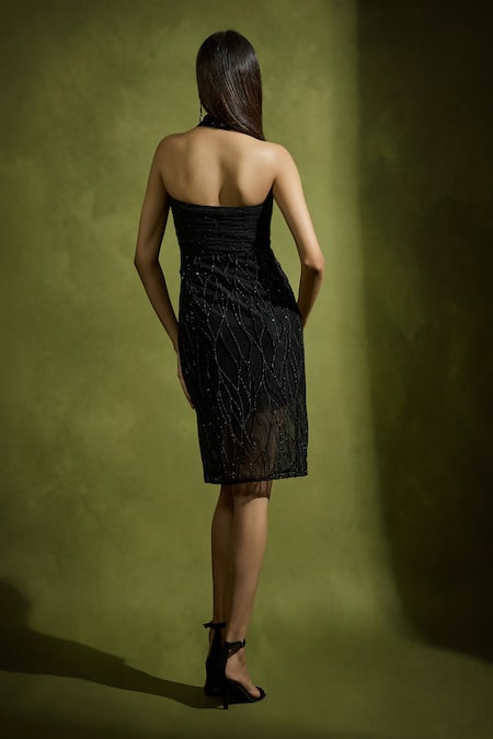 Babita Malkani Black Tulle Designer Dress 