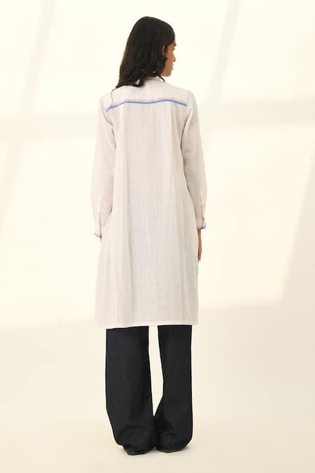 Payal Pratap Ivory Sertata Smocking Tunic 