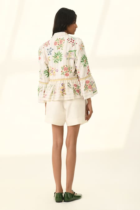 Payal Pratap Floral Embroidered Peplum Jacket 