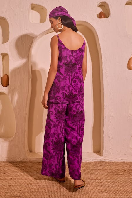 Nitara Dhanraj Label Iris Purple Designer Kurta & Pant Set 