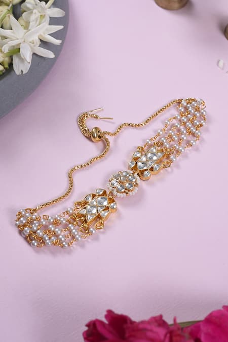 Shlok Jewels White Jadau Kundan Rakhi 