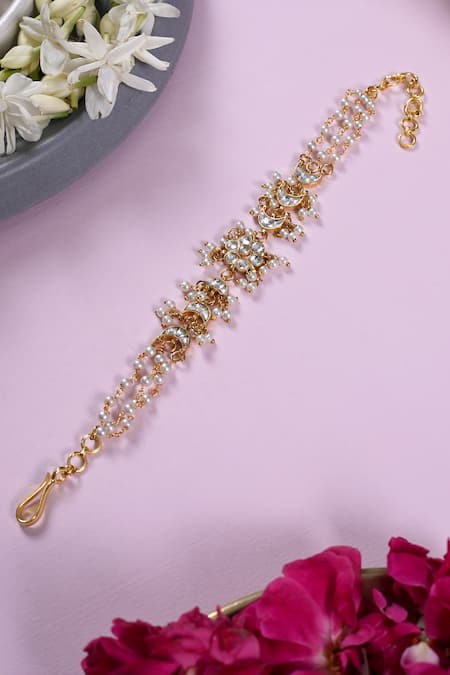 Shlok Jewels Jadau Kundan Rakhi with Semi-Precious Stones 