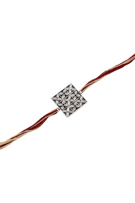 Sangeeta Boochra Silver Heritage Blossom Rakhi Online at Aza Fashions Sangeeta Boochra_Silver Heritage Blossom Rakhi _Online_at_Aza_Fashions