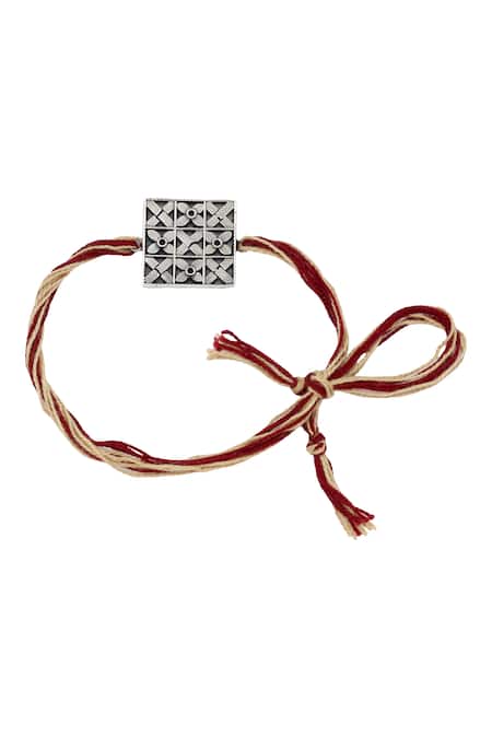 Sangeeta Boochra Heritage Blossom Silver Rakhi 