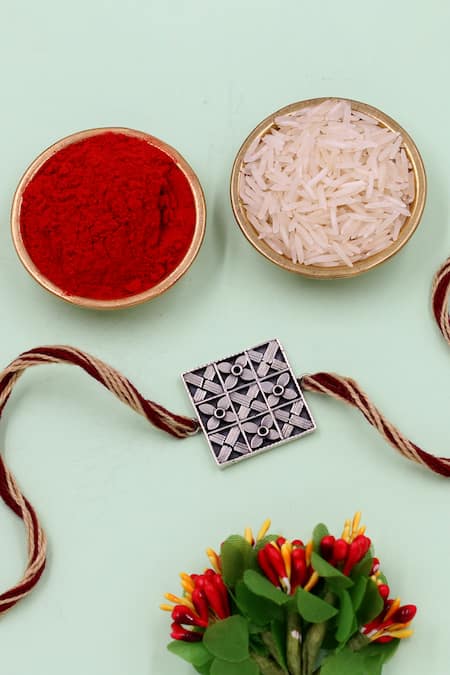 Sangeeta Boochra Heritage Blossom Silver Rakhi 