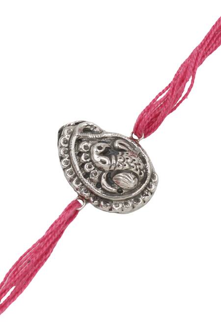 Buy_Sangeeta Boochra_Silver Handcrafted Rakhi _Online_at_Aza_Fashions