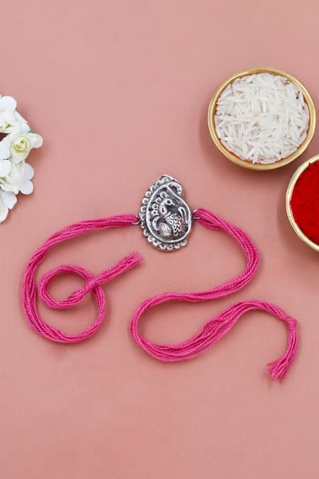 Sangeeta Boochra Handcrafted Silver Rakhi 