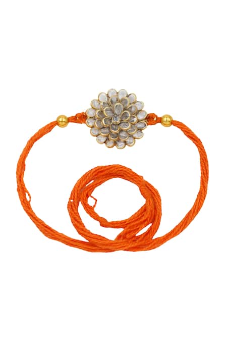 Sangeeta Boochra Floral Grace Silver Rakhi 