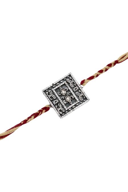 Sangeeta Boochra_Silver Classic Charm Rakhi _Online_at_Aza_Fashions