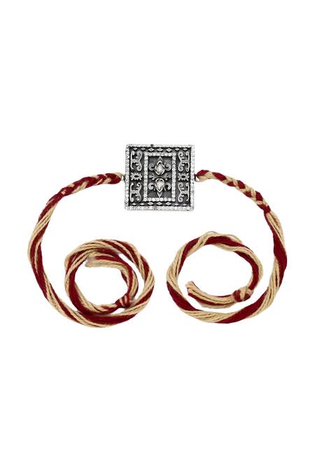 Buy_Sangeeta Boochra_Silver Classic Charm Rakhi _Online_at_Aza_Fashions