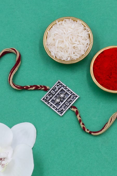 Sangeeta Boochra Classic Charm Silver Rakhi 