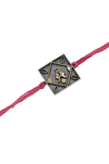 Buy_Sangeeta Boochra_Silver Regal Emblem Rakhi _Online_at_Aza_Fashions