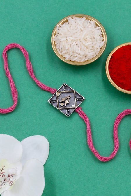 Sangeeta Boochra Regal Emblem Silver Rakhi 