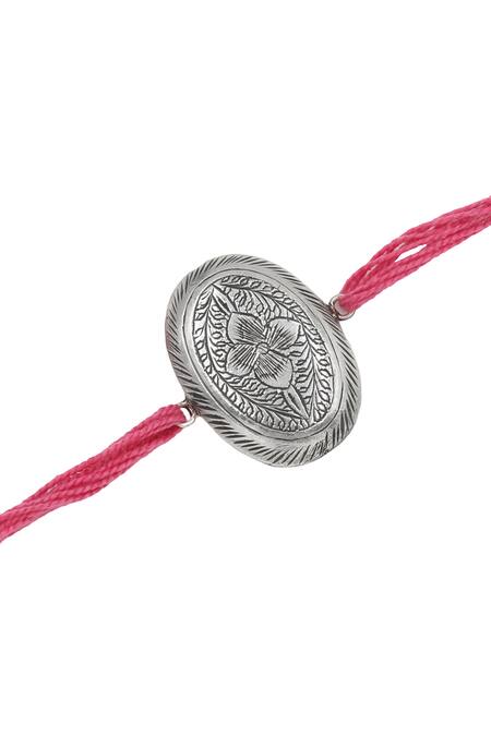 Buy_Sangeeta Boochra_Silver Vintage Bloom Rakhi _Online_at_Aza_Fashions