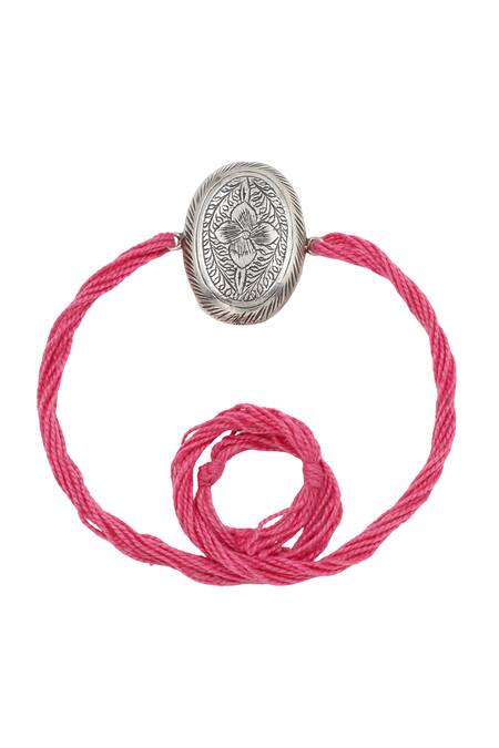 Sangeeta Boochra Vintage Bloom Silver Rakhi 