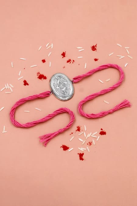 Sangeeta Boochra Vintage Bloom Silver Rakhi 