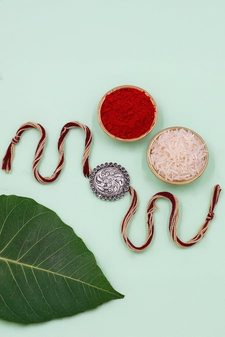 Sangeeta Boochra Royal Flora Silver Rakhi 