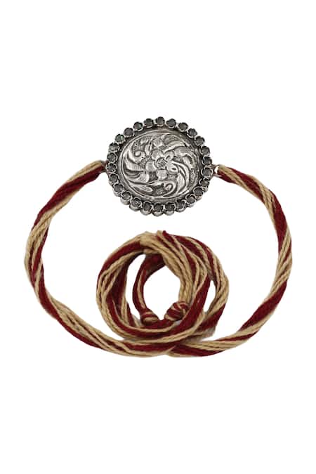 Sangeeta Boochra Royal Flora Silver Rakhi 