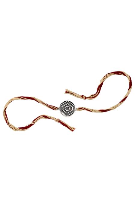 Buy_Sangeeta Boochra_Silver Designer 925 Sterling Rakhi _Online_at_Aza_Fashions