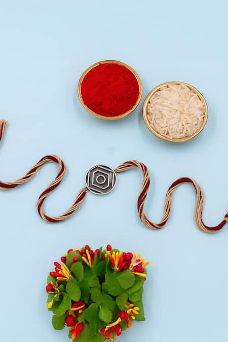 Sangeeta Boochra Designer 925 Sterling Silver Rakhi 