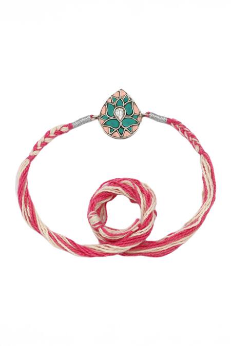 Sangeeta Boochra Lotus Grace Silver Rakhi 