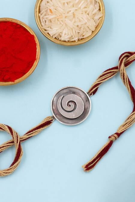 Sangeeta Boochra Heritage Silver Rakhi 