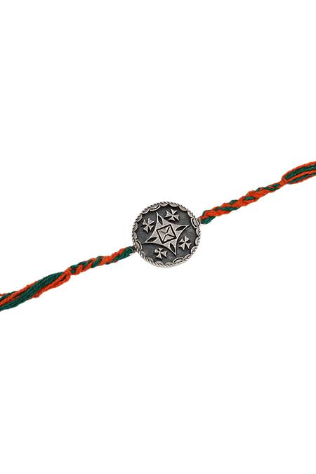 Sangeeta Boochra_Silver Timeless Bond Heritage Rakhi _Online_at_Aza_Fashions