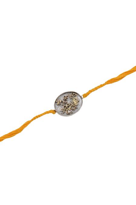 Sangeeta Boochra Silver Royal Emblem Rakhi Online at Aza Fashions Sangeeta Boochra_Silver Royal Emblem Rakhi _Online_at_Aza_Fashions