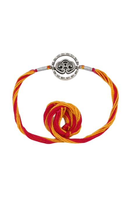 Sangeeta Boochra Modern Elegance Silver Rakhi 