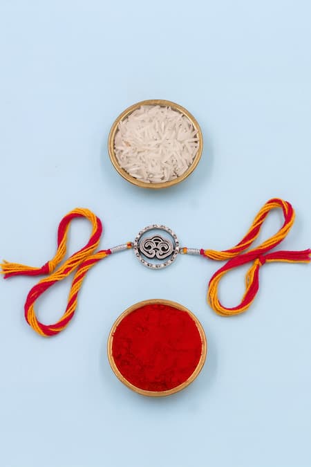 Sangeeta Boochra Modern Elegance Silver Rakhi 