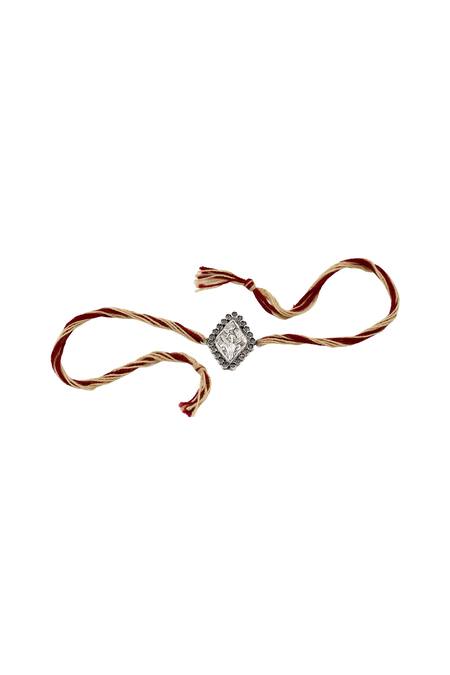 Sangeeta Boochra Silver Floral Grace Rakhi Online at Aza Fashions Sangeeta Boochra_Silver Floral Grace Rakhi _Online_at_Aza_Fashions