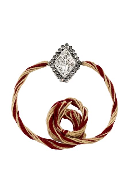 Sangeeta Boochra Floral Grace Silver Rakhi 