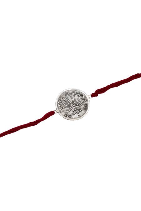 Buy_Sangeeta Boochra_Silver Lotus Legacy Rakhi _Online_at_Aza_Fashions