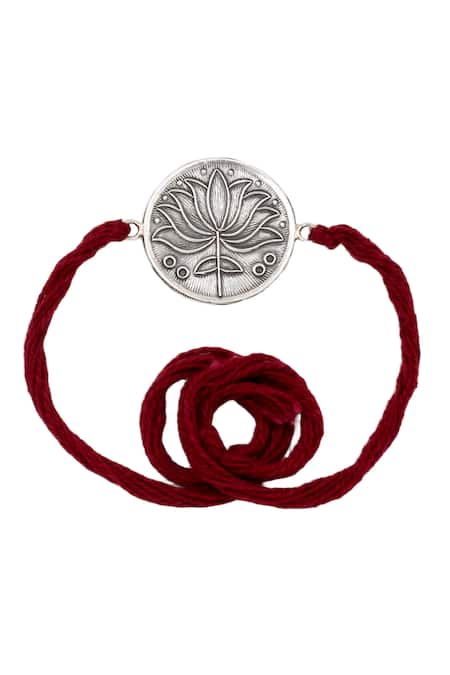 Sangeeta Boochra Lotus Legacy Silver Rakhi 