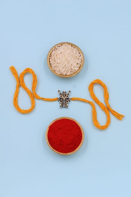 Sangeeta Boochra Regal Crest Silver Rakhi 