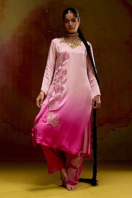 Kavitha Gutta Ombre Satin Kurta Set 